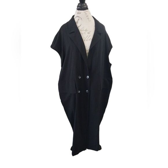 Urban X Alembika Black Dress Vest Lagenlook Oversized Women's Medium - Picture 1 of 8
